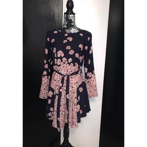 Navy Blue Floral Dress